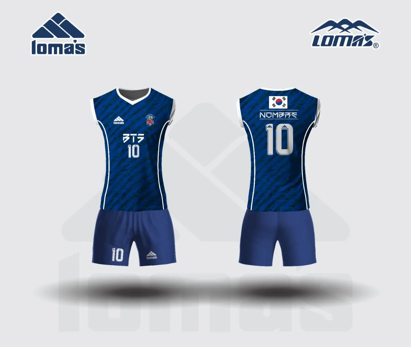 Uniforme oficial de competencia azul del Club Deportivo BTS