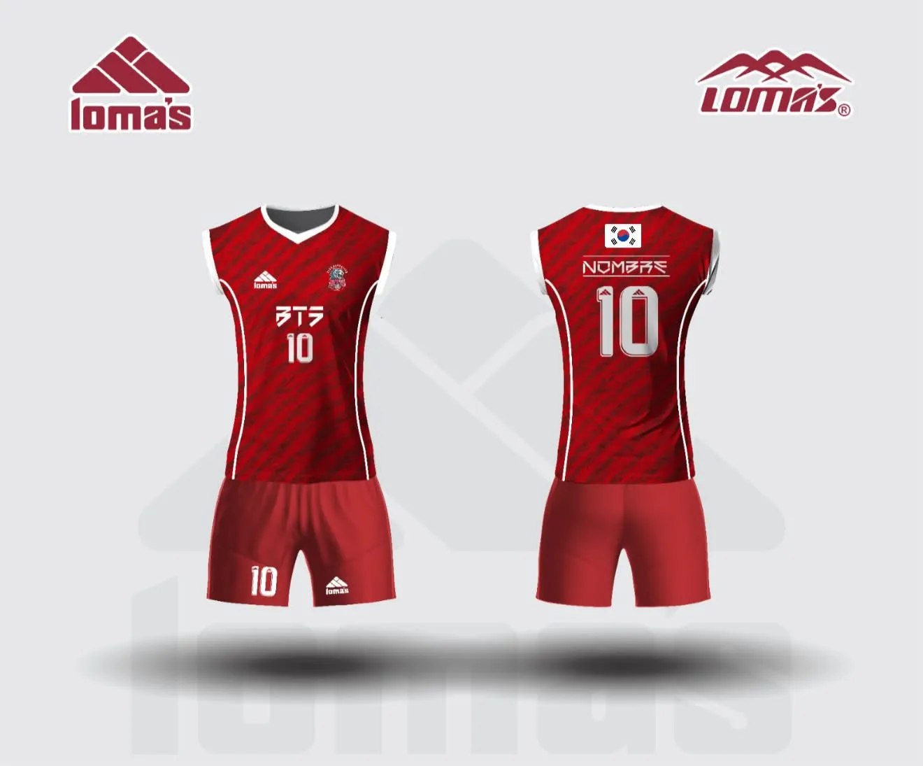 Uniforme oficial de competencia rojo del Club Deportivo BTS